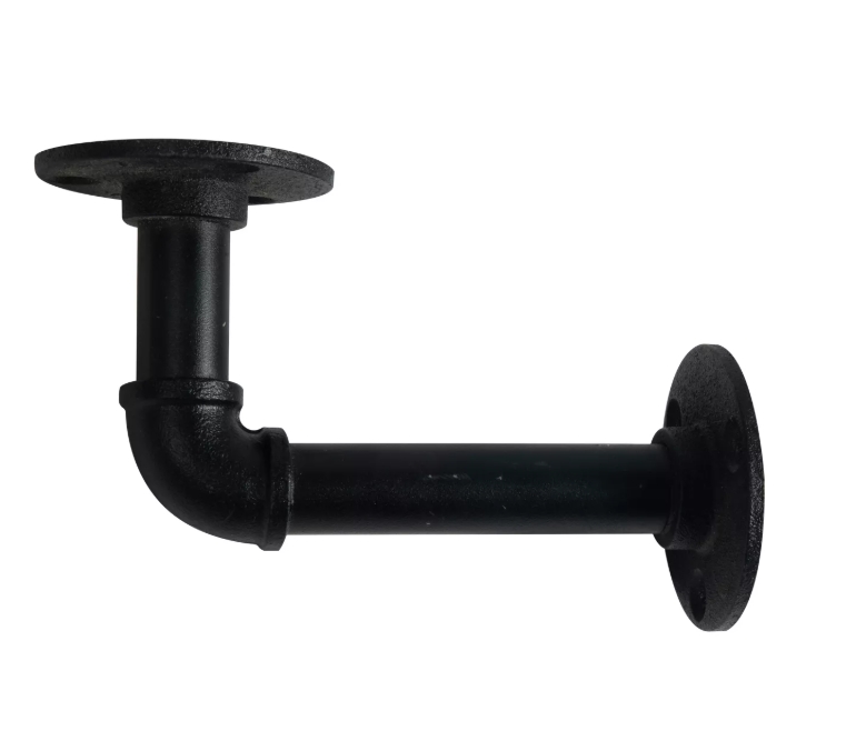 Black metal pipe - fitting with flanges.
