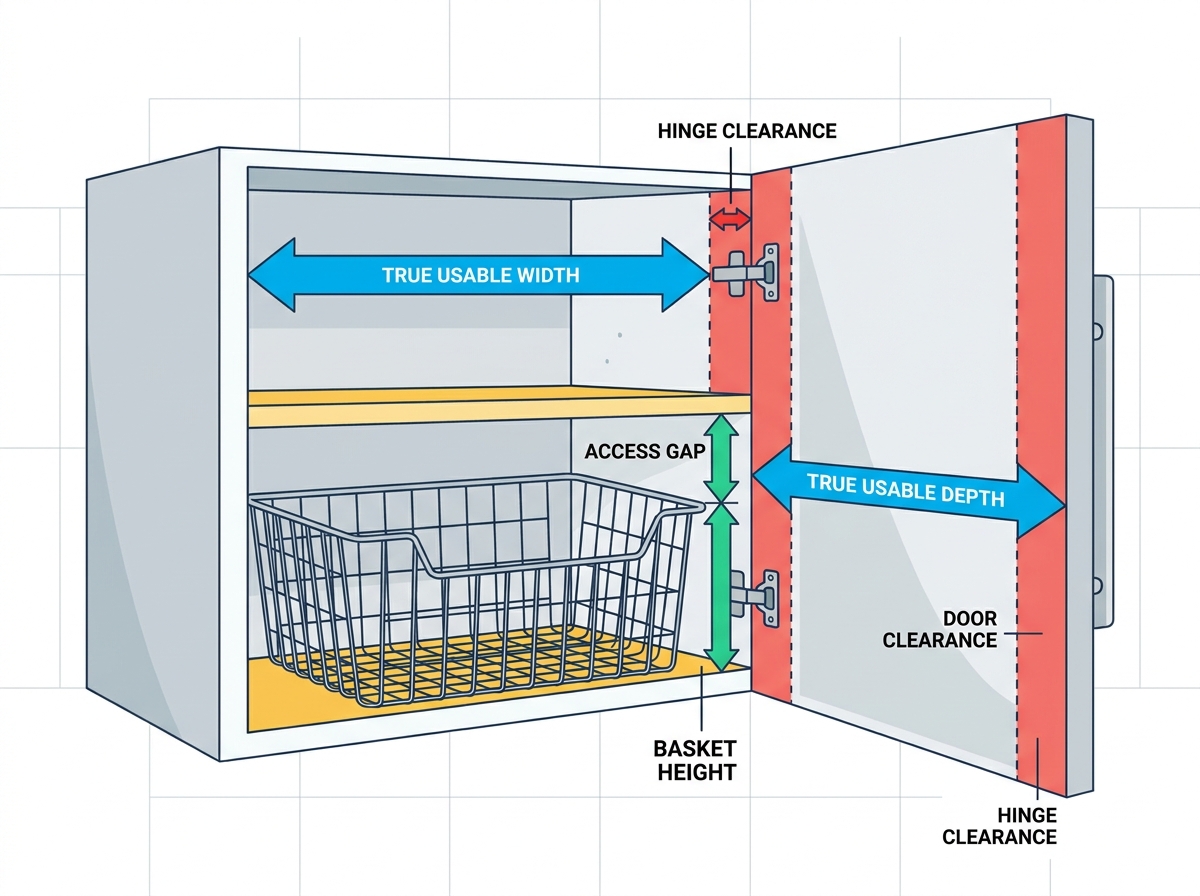 Wire Storage Baskets Dimension Planning